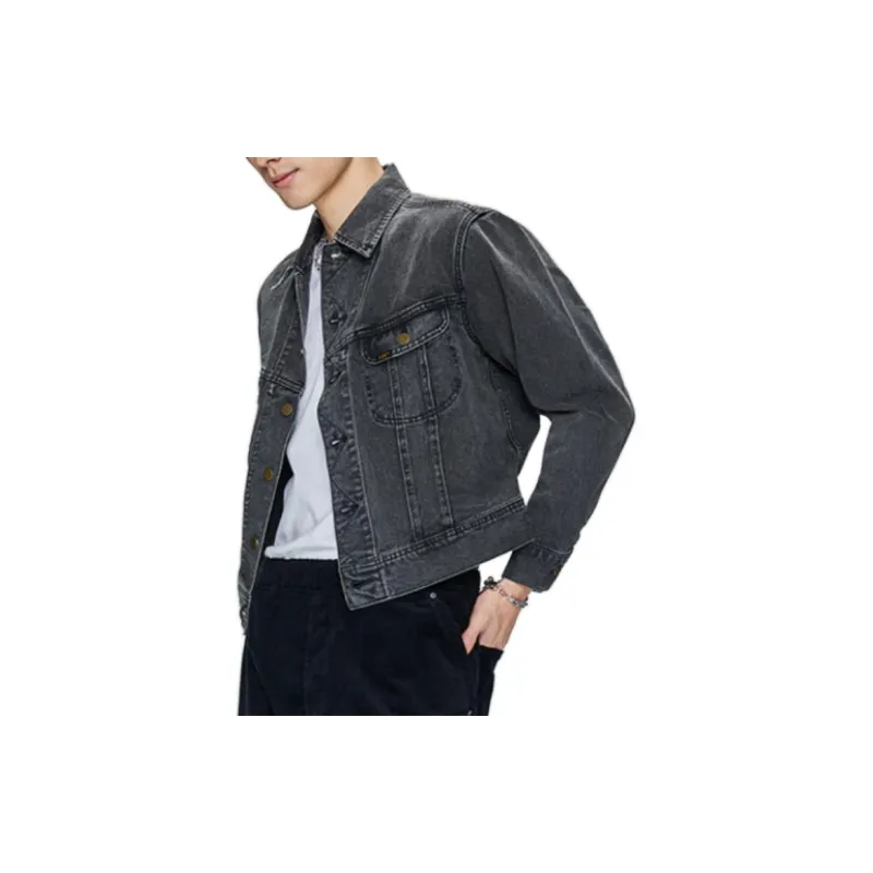 Lee Denim Jackets Men Black Gray Color-4