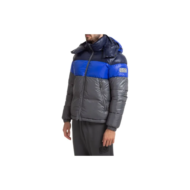 EMPORIO ARMANI EA7 Puffer Jacket Men's Gray & Blue-4