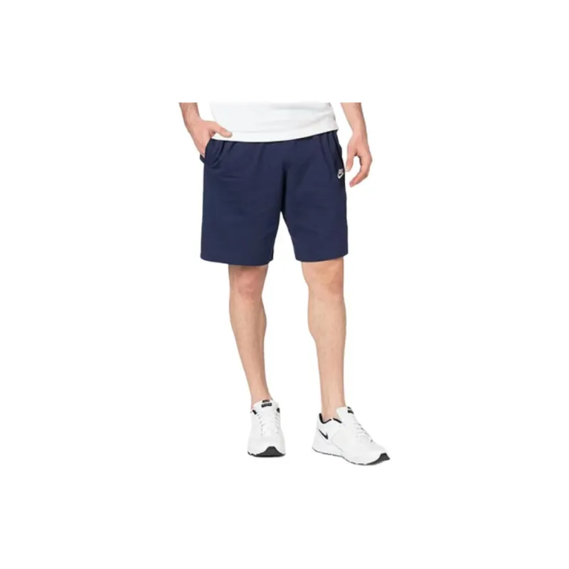 Nike Casual Sportswear Unisex Clothing Set White Top+Dark Blue Shorts-2