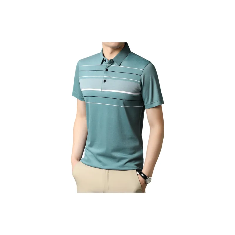 H YXIANG Polo Shirt Men's Lake Blue-2