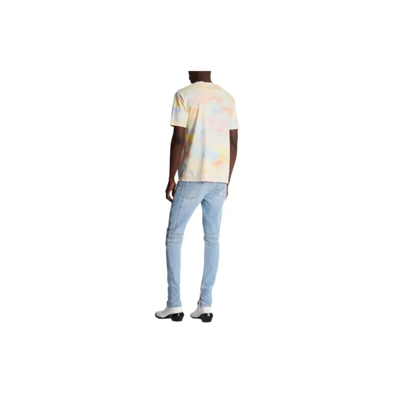 BALMAIN Cloud Vintage Logo embroidered Cotton T shirt-4