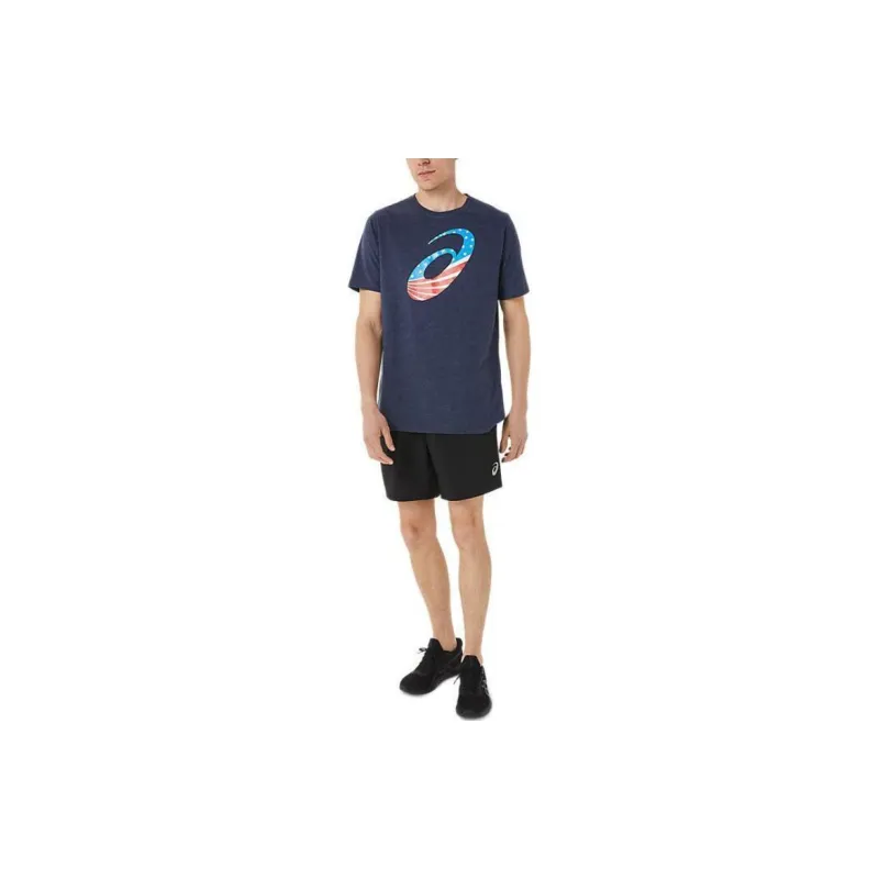 Asics M Asics Spiral A Stars And Stripes T-Shirt Men's Blue-3