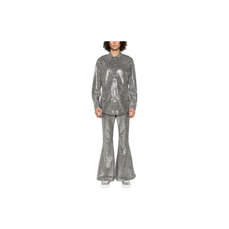 ERL Sequinned Flared Trousers-1