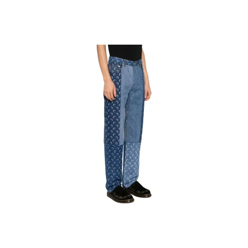 Marine Serre Regenerated denim Slim fit Jeans-3