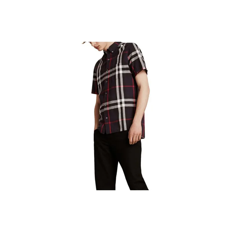Burberry Shirts Men Dark Blue-4
