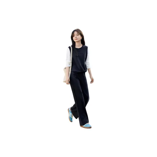 Mo Han Yi Mei Casual Suits Women's Navy Blue