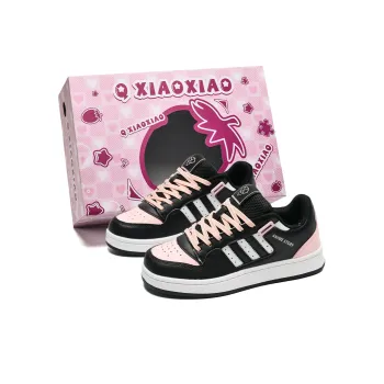 Circle small Skateboard Shoes Unisex Low Top Black Pink/Blue Pink
