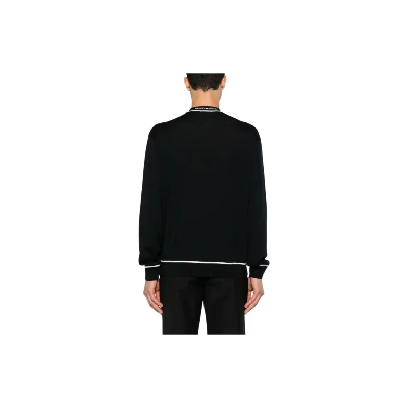 EMPORIO ARMANI Virgin wool Jumper With Jacquard Logo Detail-2