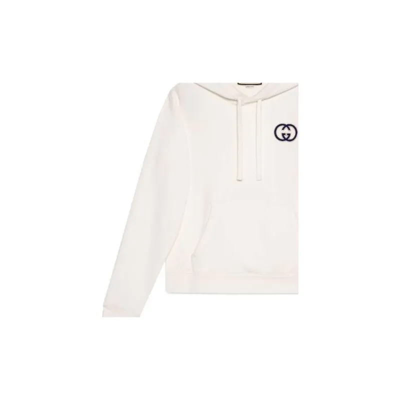 GUCCI Gg Logo Motif Embroidered Hoodie-3