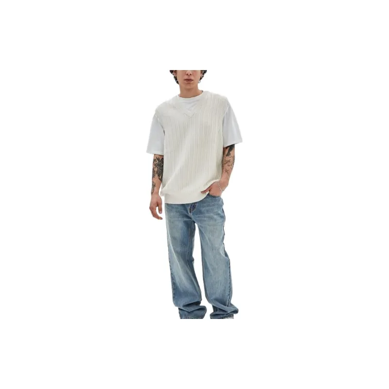 GUESS Vests Men White OFWT-1