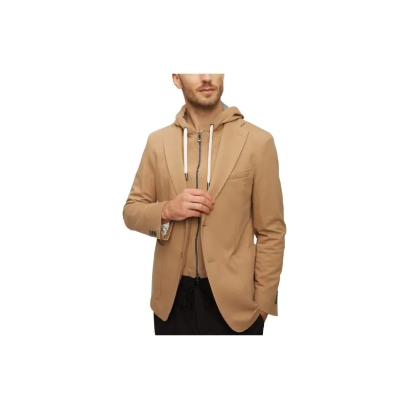 HUGO BOSS Hooded Jacket Hugo Boss C-Hanry J-Hoodie Jackets Coats Men's Light Brown-3