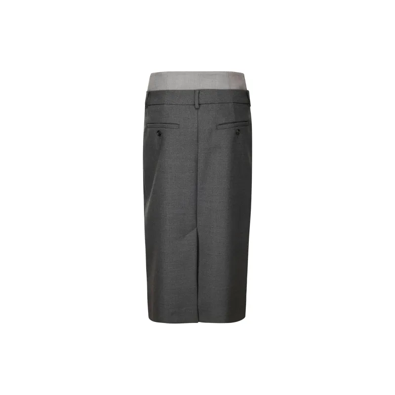 SportMax Button Detailed Back Slit Pencil Skirt-1