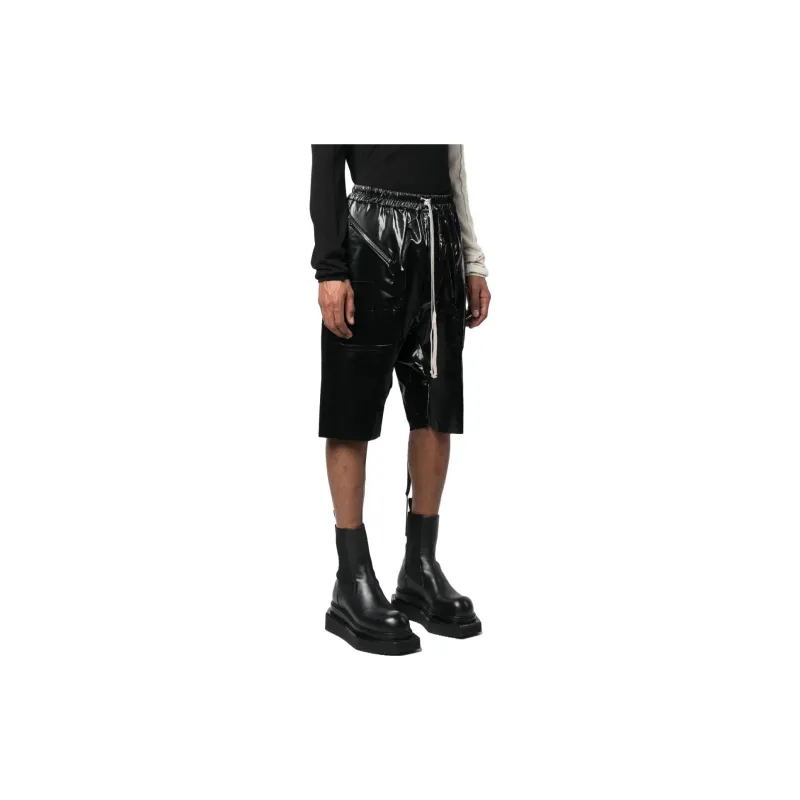 Rick Owens DRKSHDW Glossy-finish Drop-crotch Trousers-4