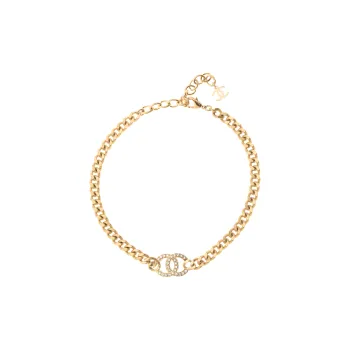 CHANEL Crystal Cc Logo Necklace