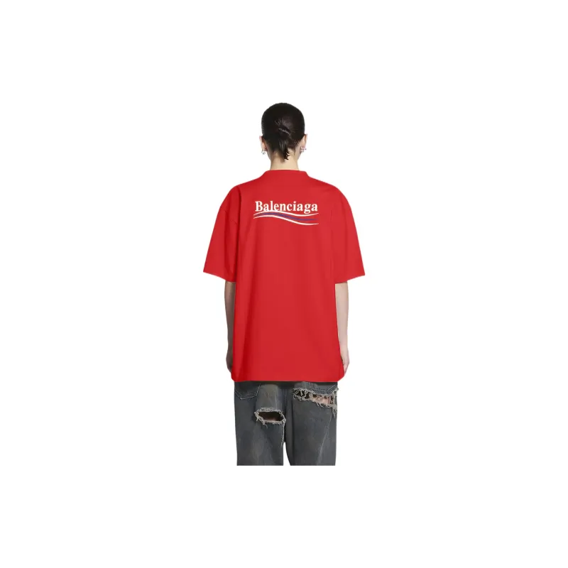 Balenciaga T Shirt Regular Fit Unisex Bright Red-1