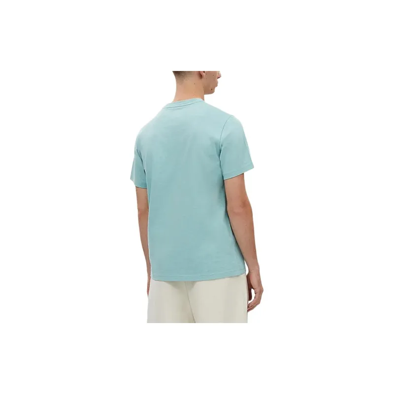 COACH Logo-Print Crew Neck Pullover Short-Sleeved T-Shirt Men's Fading Blue-1