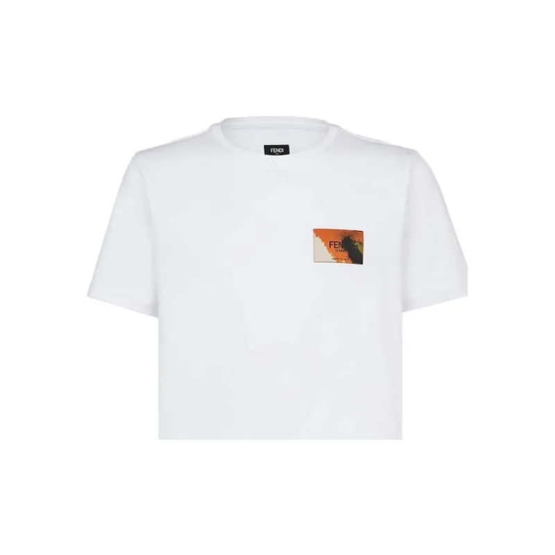 FENDI T Shirts Men White-2