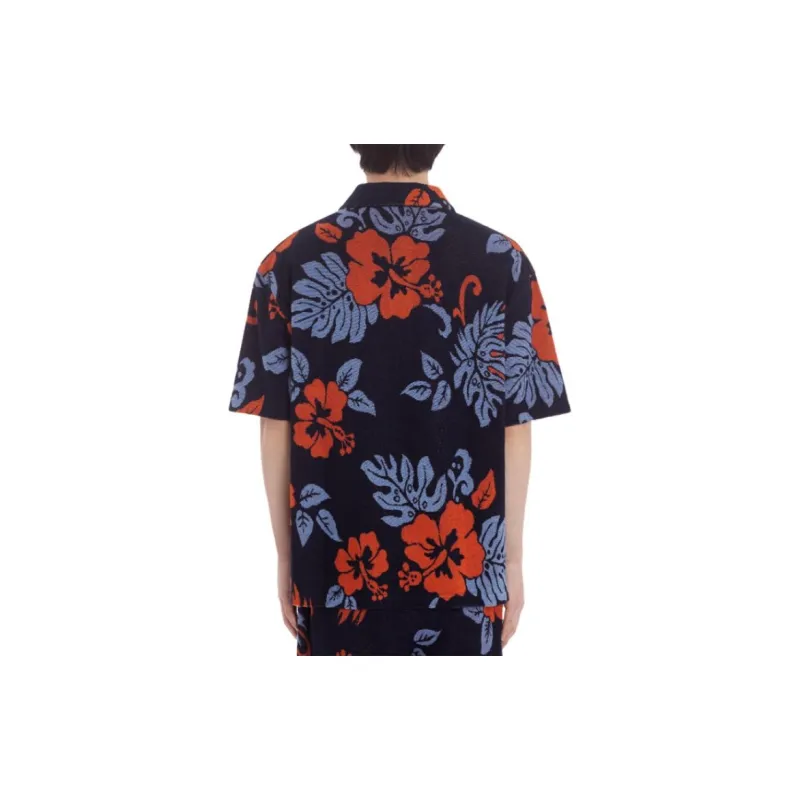 Maison Kitsune Floral print Towelling finish Polo Shirt-3