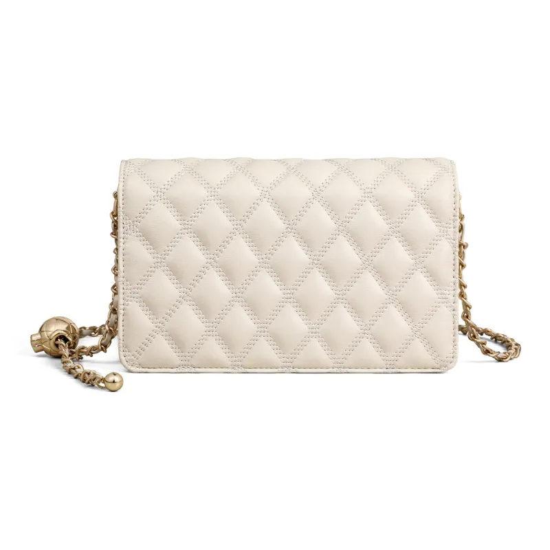 COMELY Cow Leather With Synthetic Leather Small Square Bag Shoulder Bag Regular Women's Ecru-2