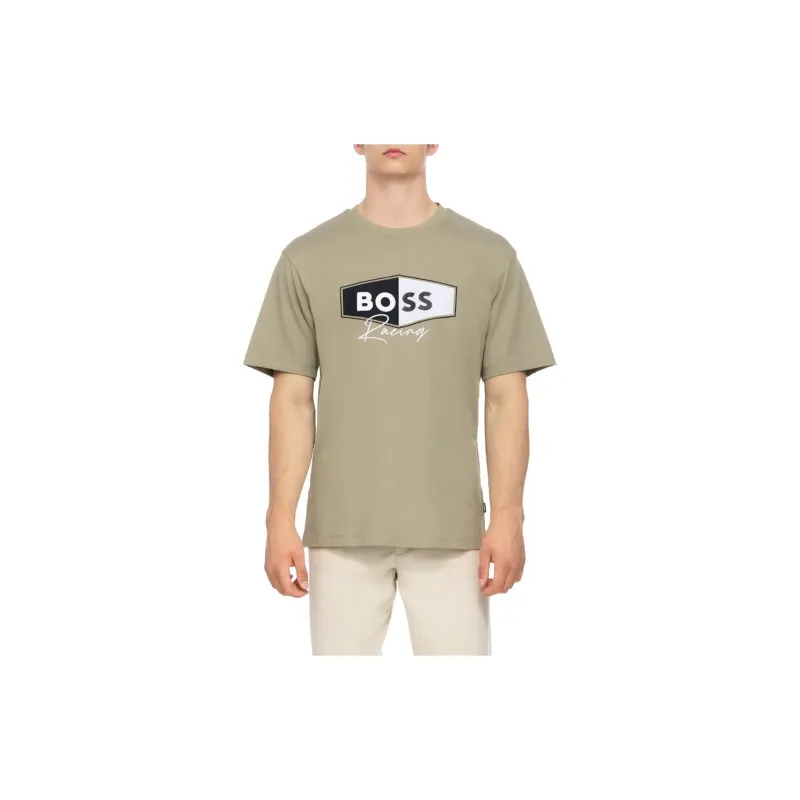 HUGO BOSS Crew Neck Casual Short Sleeved T Shirts Men's Khaki-3