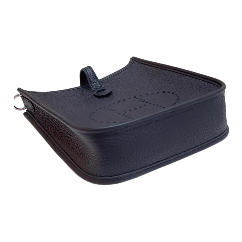 HERMES Evelyne Clemence Bullock Leather Ivorie Crossbody Bag Shoulder Bag Women's Navy Blue & Indigo & Zanzibar Blue-7