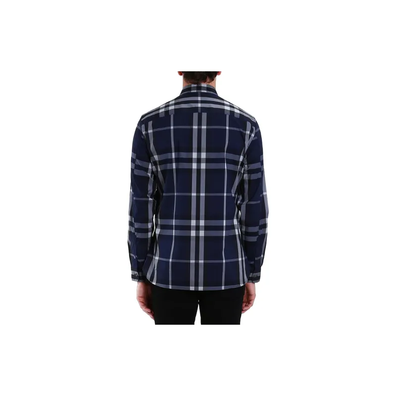 Burberry Shirts Men Dark Blue-3