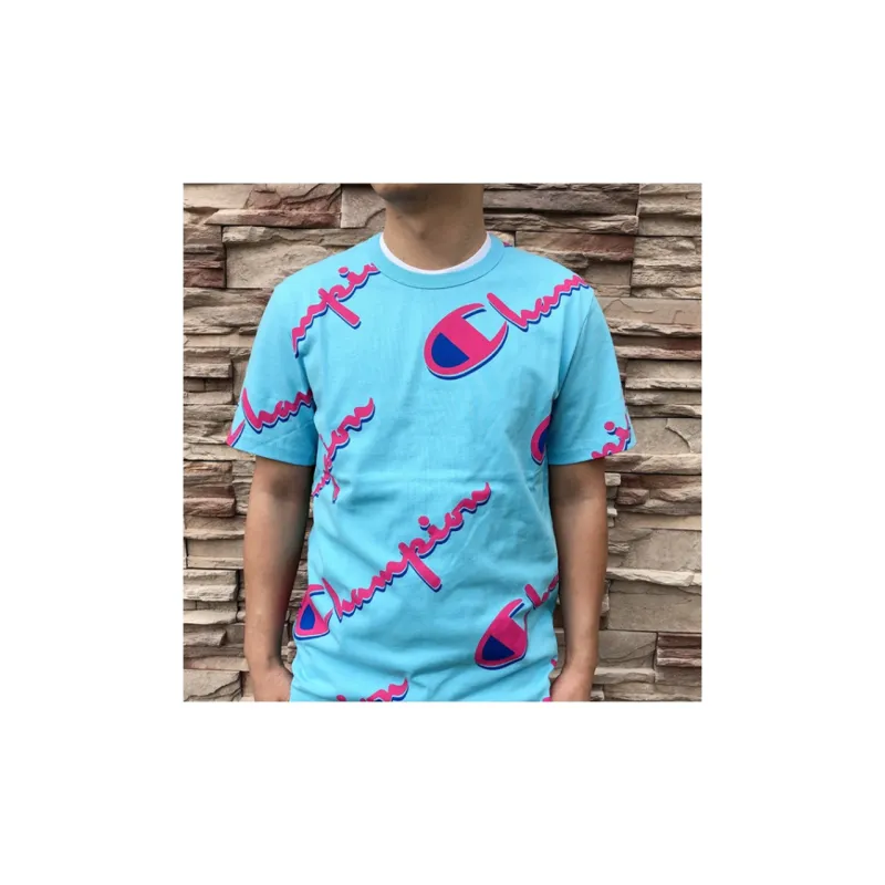 Champion T Shirt US Version Unisex Blue-3