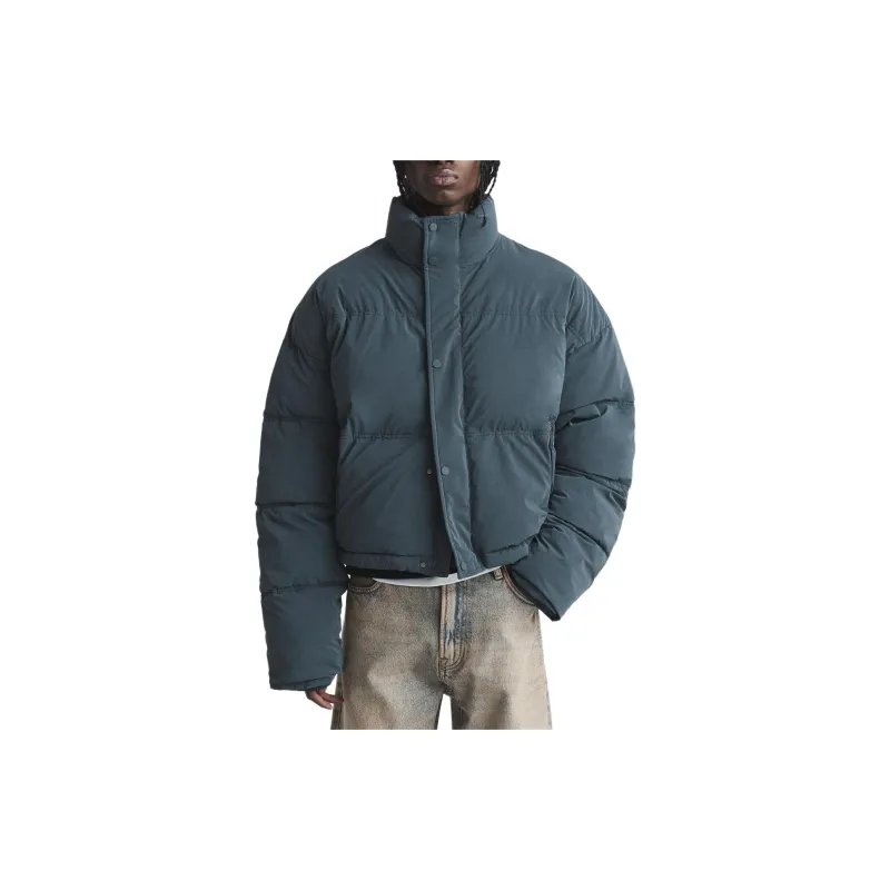 ZARA Puffer Jackets Men Blue-2