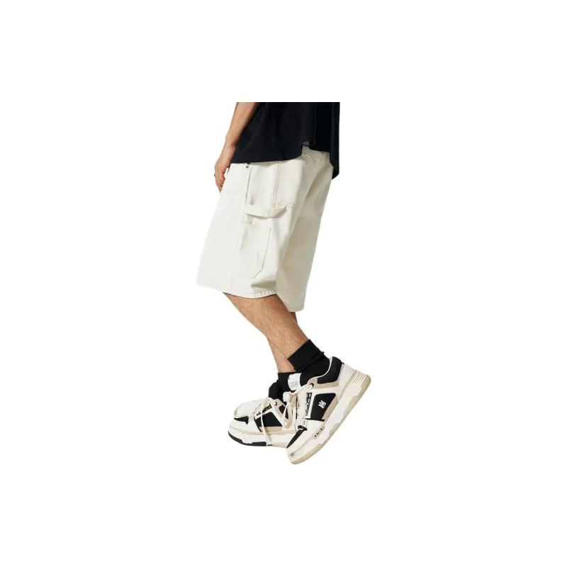 GTRG Denim Shorts Unisex White-3