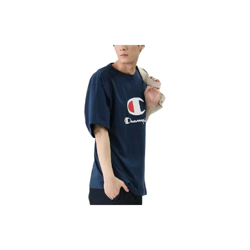 Champion T Shirts Unisex Navy Blue-2