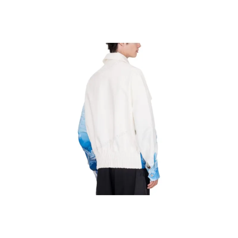 Feng Chen Wang Chinese Painting Print Series Jackets Men White/Blue-2