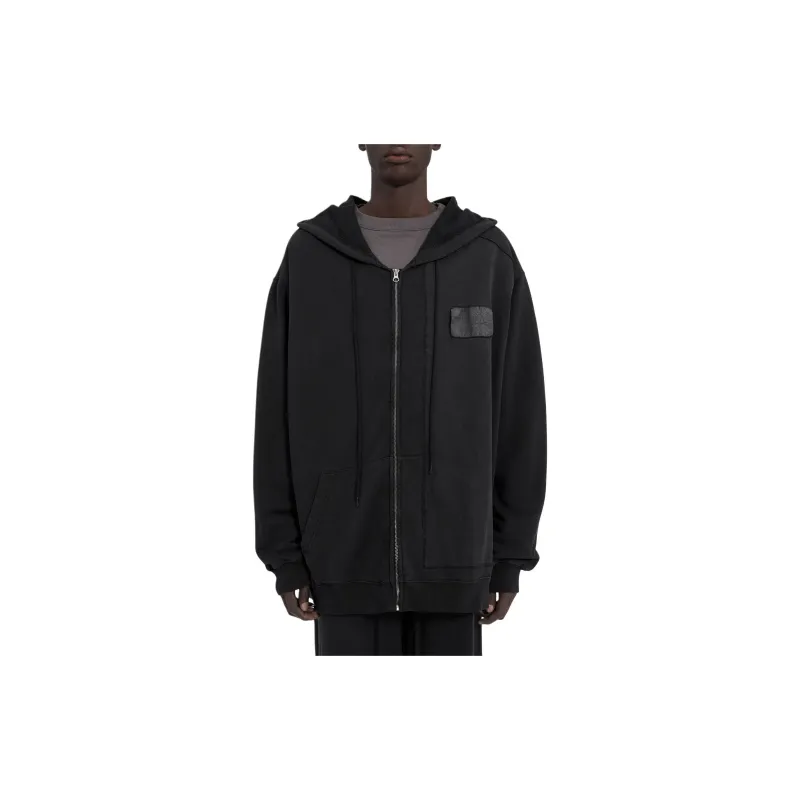 MM6 Maison Margiela Numbers Patch Zipped Drawstring Hoodie-3