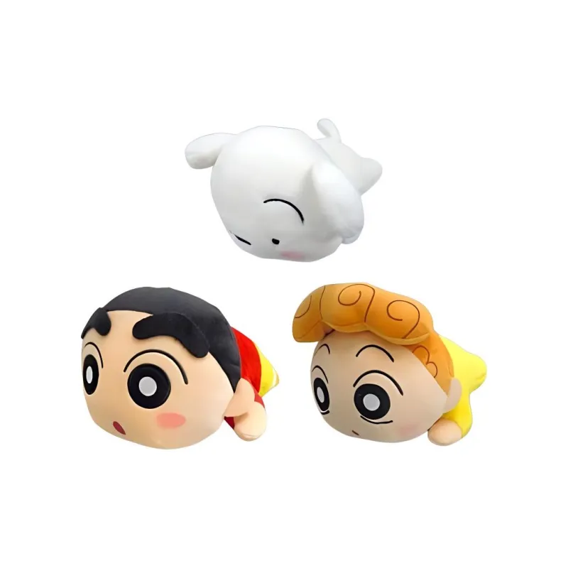 BANPRESTO Crayon Shin chan Crayon Shin Chan Main Characters Crayon Shin Chan Set 3 Piece Set Dolls Plush Doll 18cm High-0