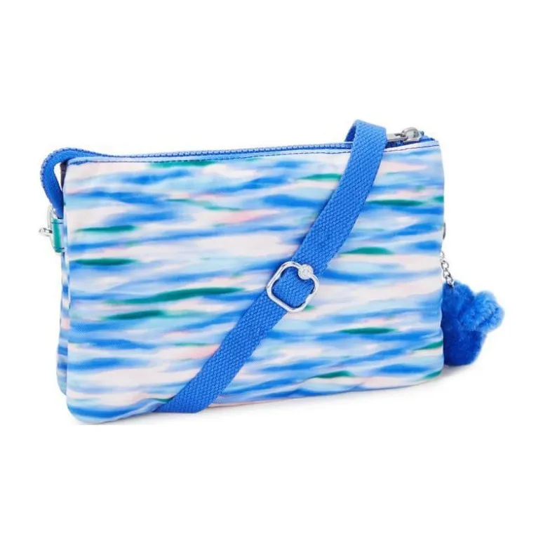Kipling Recycled Polyamide Shoulder Bag, Crossbody Bag Unisex Diluted Blue-2