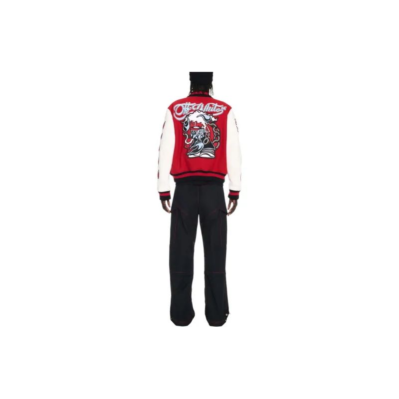 OFF-WHITE Scorpio Lea Wool Varsity Jacket -1