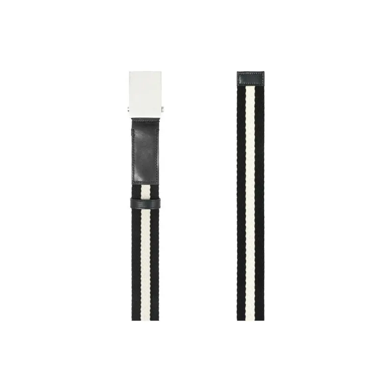 BALLY Black/White Belt Men's Width 3.5CM-3