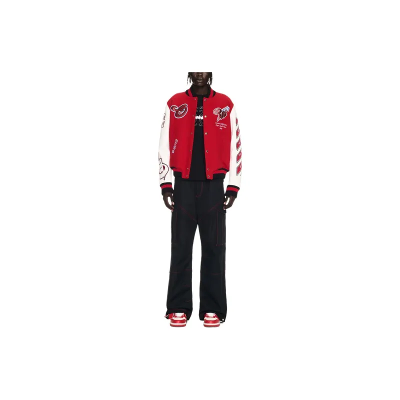 OFF-WHITE Scorpio Lea Wool Varsity Jacket -2