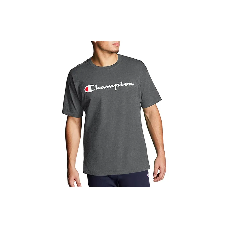 Champion Drop Shoulder Sleeve T Shirt Unisex Dark Gray US Version-3