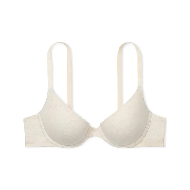 Victoria's Secret PINK Wear Everywhere Push-Up Bra / Natural Heather Bra Women's Natural Stone South Flower-0