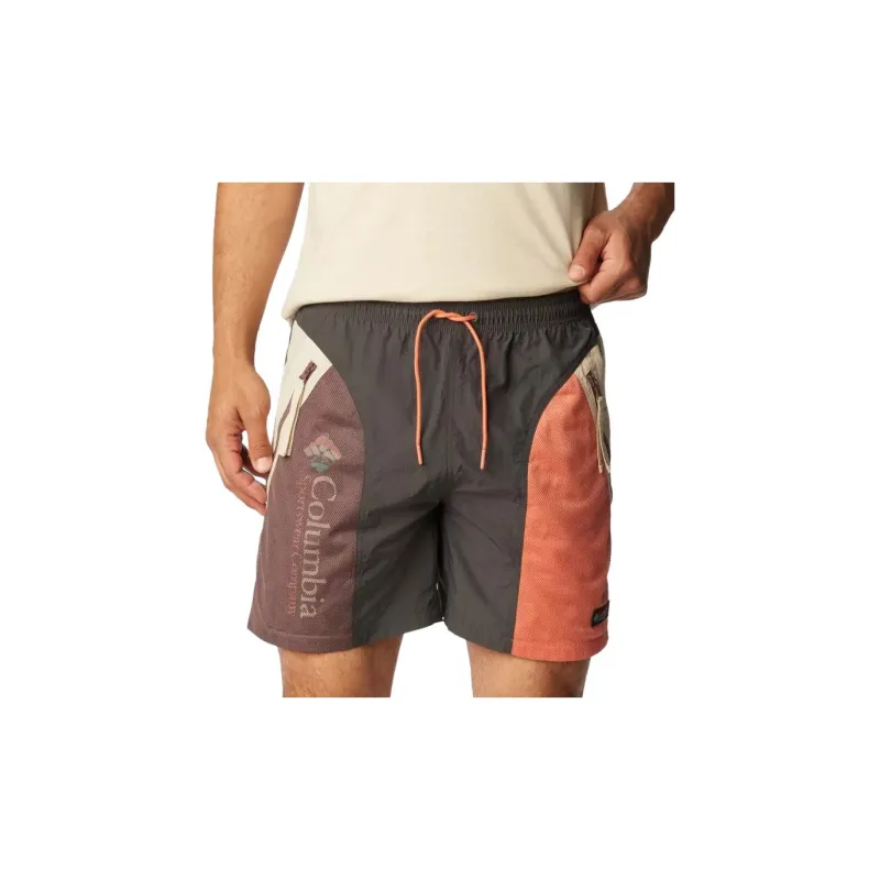 Columbia Casual Shorts Men Orange Gray Multicolor-2