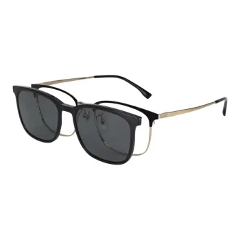 JINS Metal Browline Sunglasses Men's Black Gold