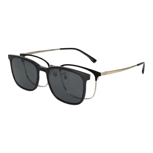 JINS Metal Browline Sunglasses Men's Black Gold