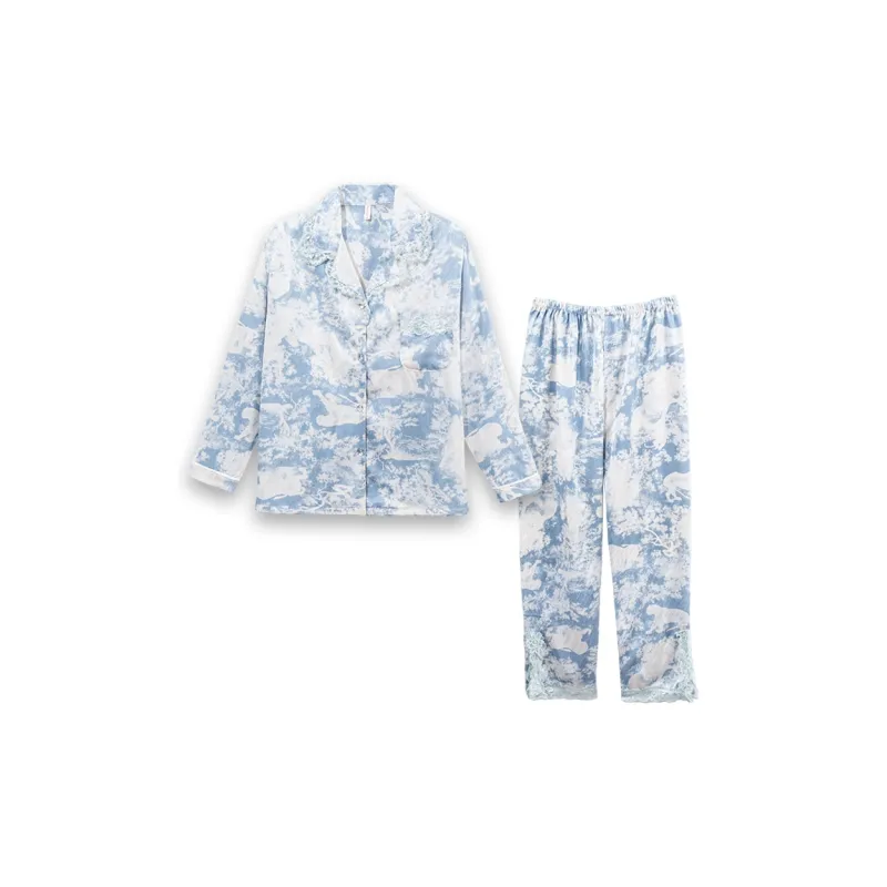 Sleeping Beauty Pajama Set Women's Blue-0
