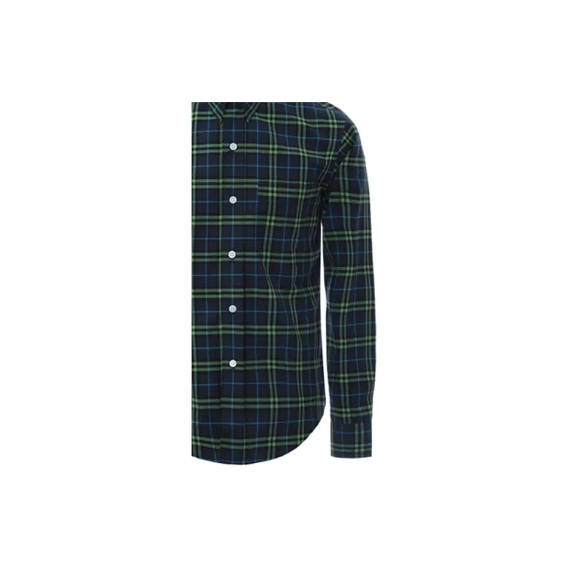 Burberry Shirt Men's Blue Green Plaid-4