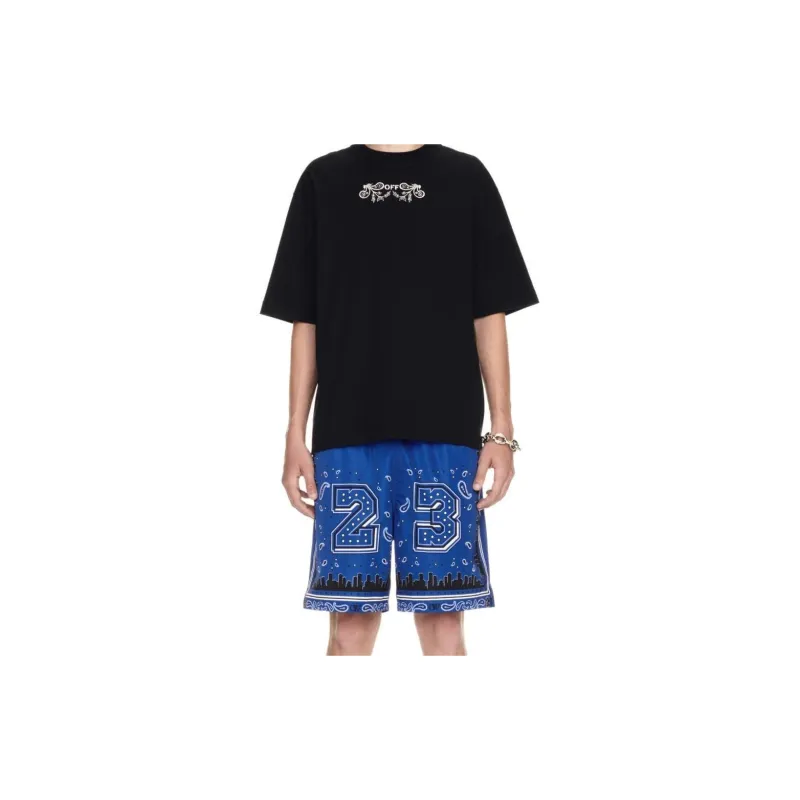OFF WHITE Bandana Printed Straight Hem Swim Shorts-2