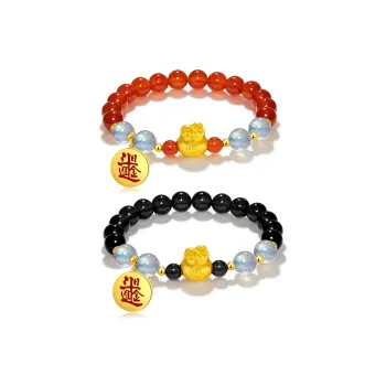 Jodie&Kevin The God Of Wealth Ancestral Court Joint Name Agate Jade Bracelets Unisex