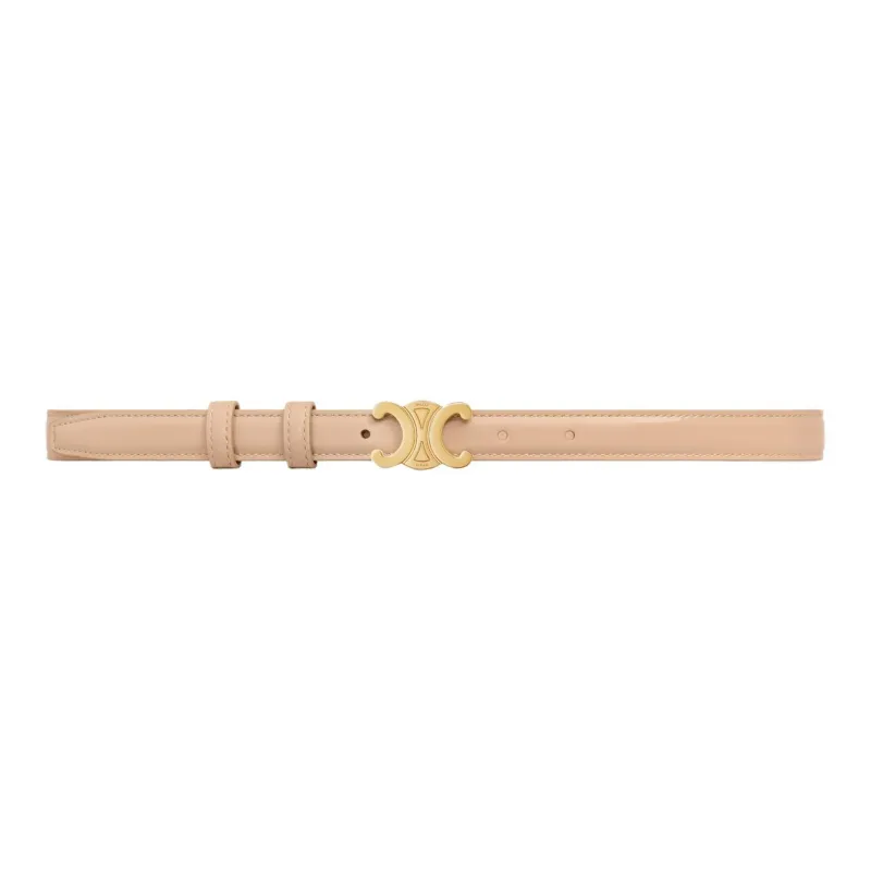 CELINE Small Triomphe Belt In Patent Taurillon-1