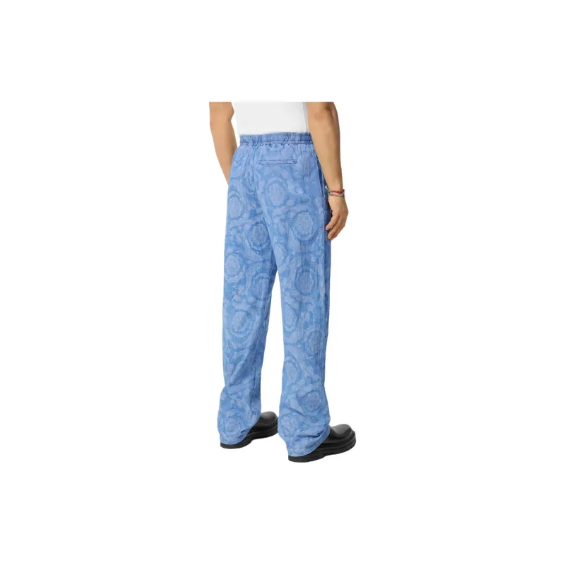 VERSACE Barocco Chambray Drawstring Denim Trousers-3