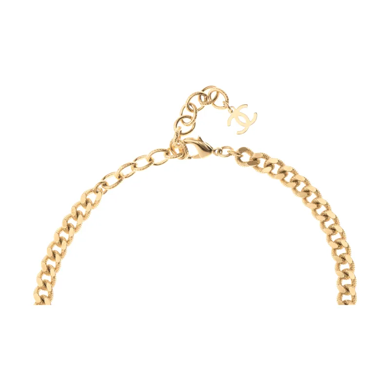 CHANEL Crystal Cc Logo Necklace-3