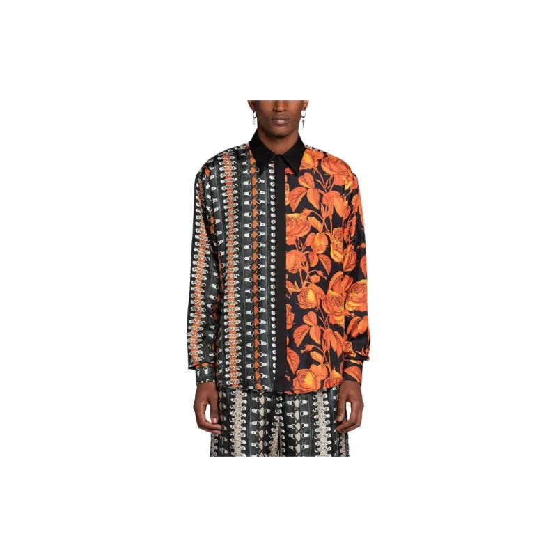 Roberto Cavalli Flower Bondage-Print Silk Shirt Shirt Men's Multicolor-2